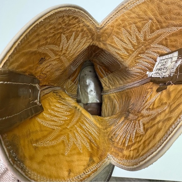Nocona Mens 7.5 Texas Rockabilly Rodeo Western Boots Vintage Texas Made in USA - Picture 14 of 14